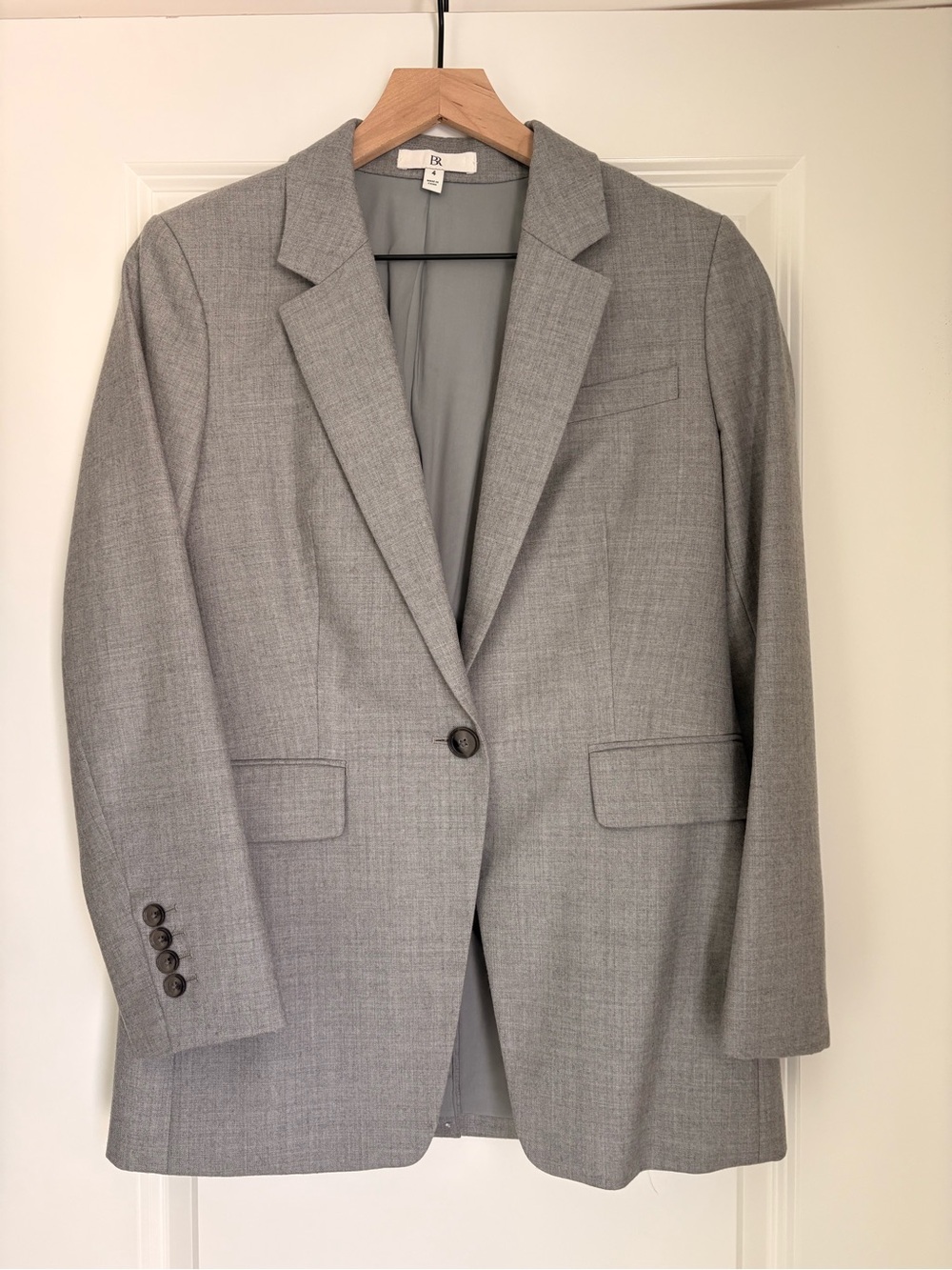 Banana Republic Light Gray Single-Button Blazer